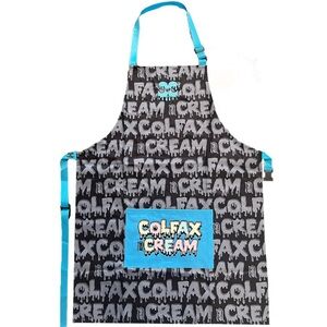 Colfax and Cream Apron with Blue Accents